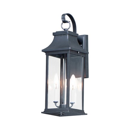 Maxim Vicksburg 2-Light 6.75" Wide Black Outdoor Wall Sconce 30023CLBK